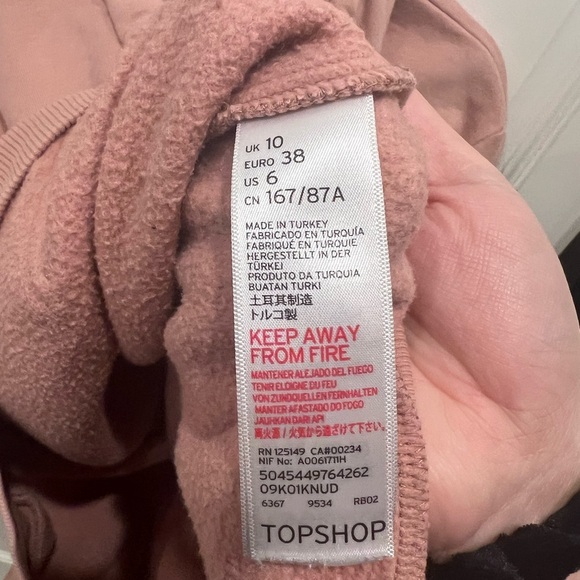Topshop Pink Pullover Hoodie Relaxed Fit - Picture 6 of 9